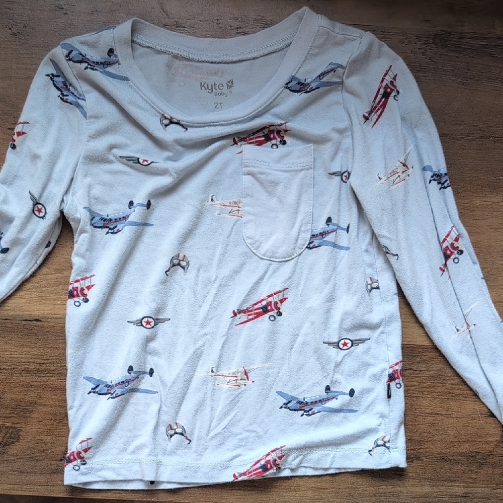 Kyte Baby Vintage Planes Long Sleeve Toddler Tee 2T